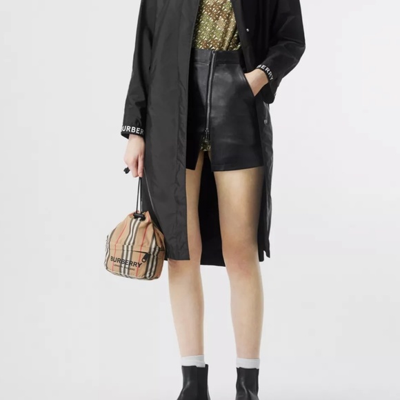 BURBERRY PHOEBE ICON STRIPE NYLON DRAWCORD EQUESTRIAN POUCH MINI BAG - Picture 10 of 10